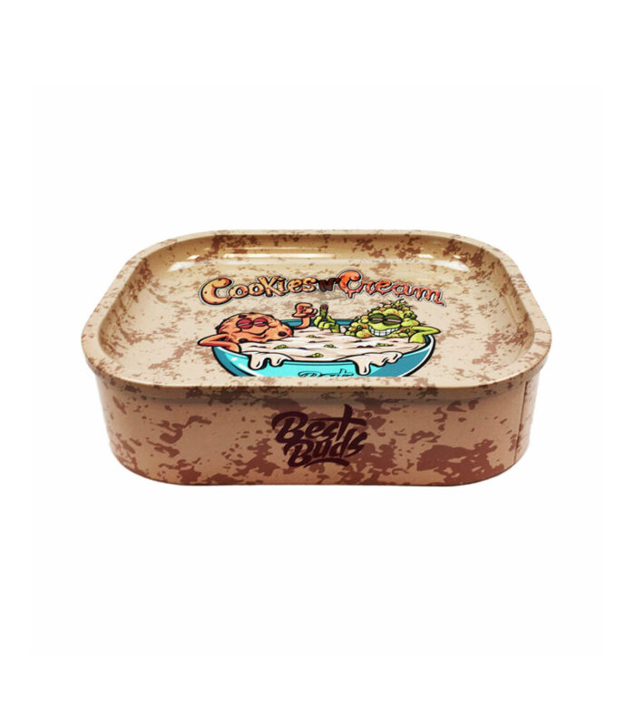 Best Buds Thin Box Rolling Tray with Storage Cookies Cream 18 x 14 cm 1