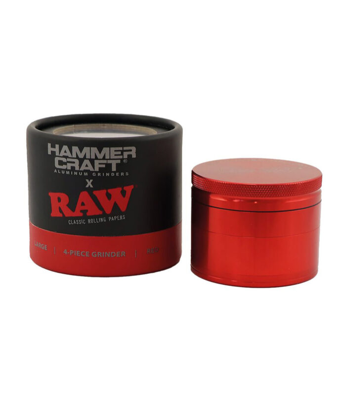 hammercraft raw rolling papers cnc grinder 63mm red large 01