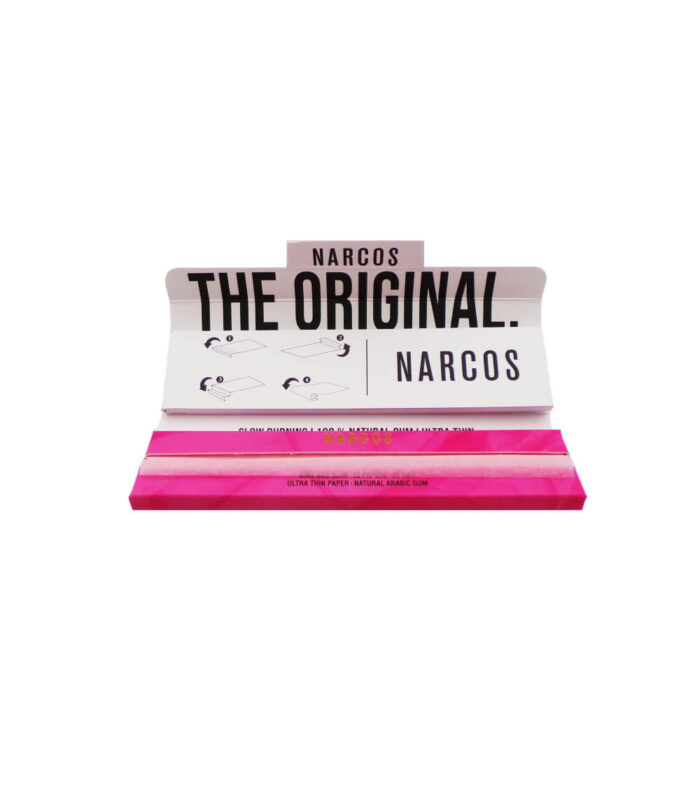 narcos pink edition king size slim rolling papers tips 24pcs display 2