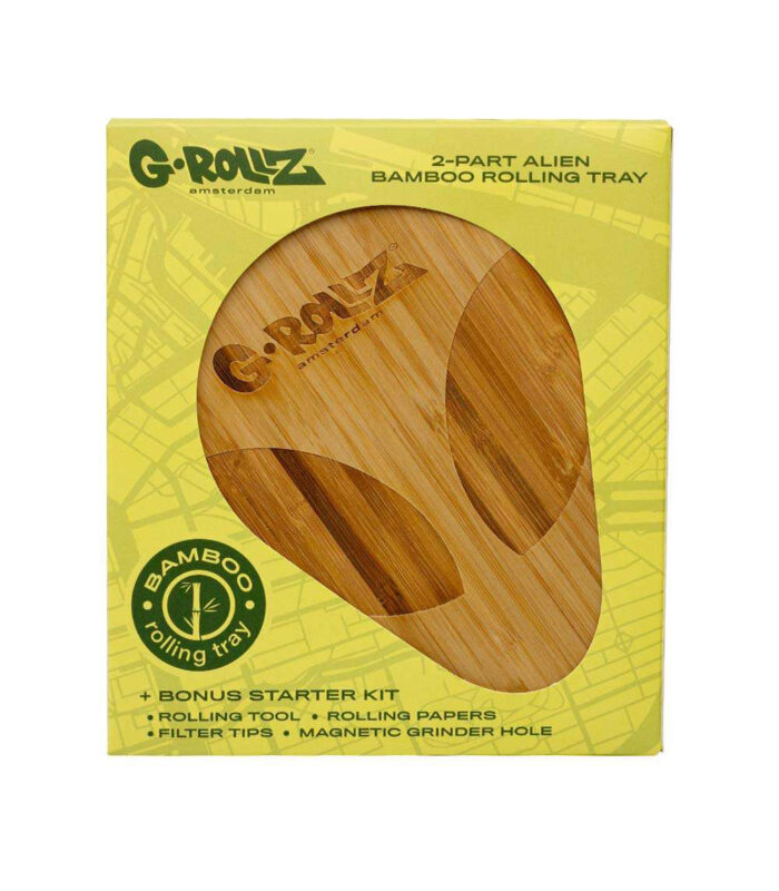 Grollz alien bamboo rolling tray