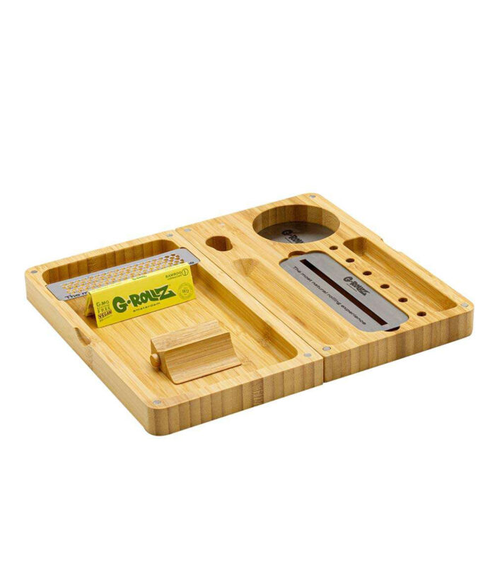 Grollz premium 2 pieces bamboo rolling tray 2