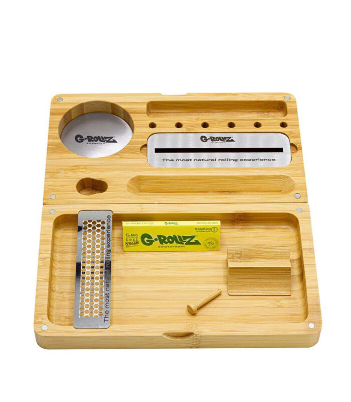 Grollz premium 2 pieces bamboo rolling tray 3