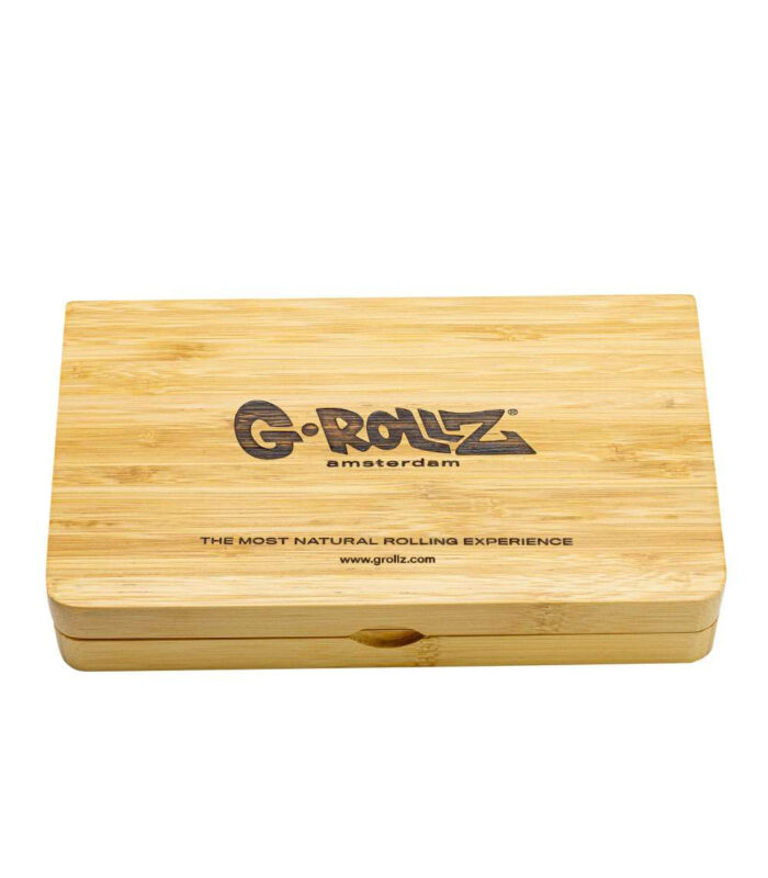 Grollz premium 2 pieces bamboo rolling tray close