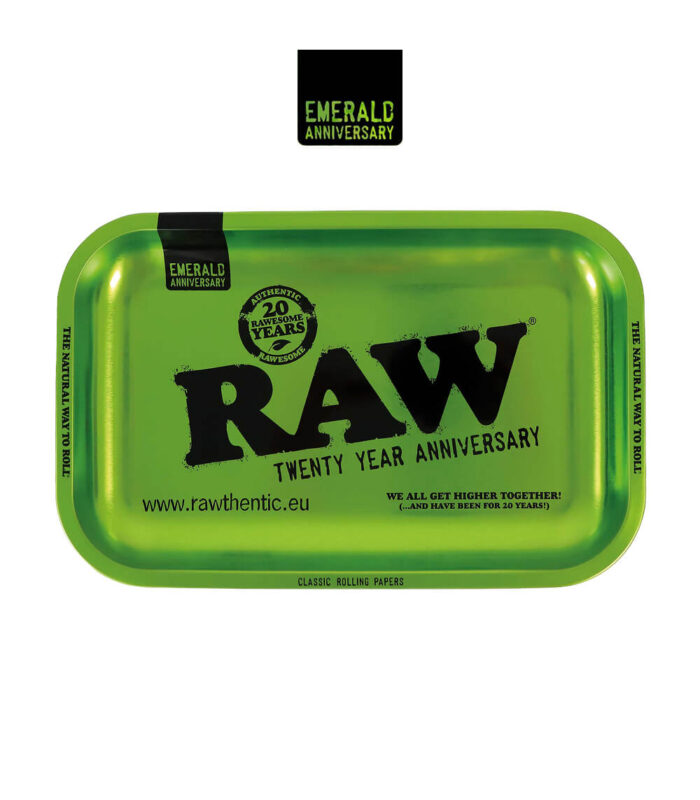 Raw Rolling Tray Emerald Green 20th Anniversary Edition