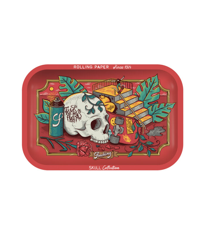3D RT Skull Tempus fugit front smoking tray
